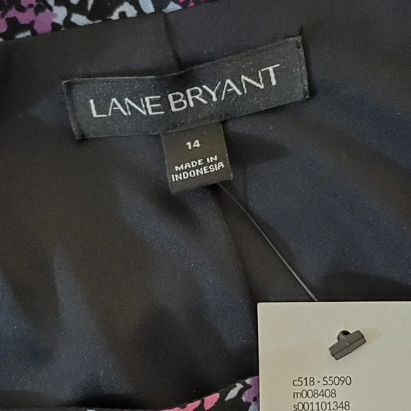 Lane Bryant Womens Plus Floral Square Neck Lined Blouse Purple Pink Size 14 NWT - Picture 8 of 8